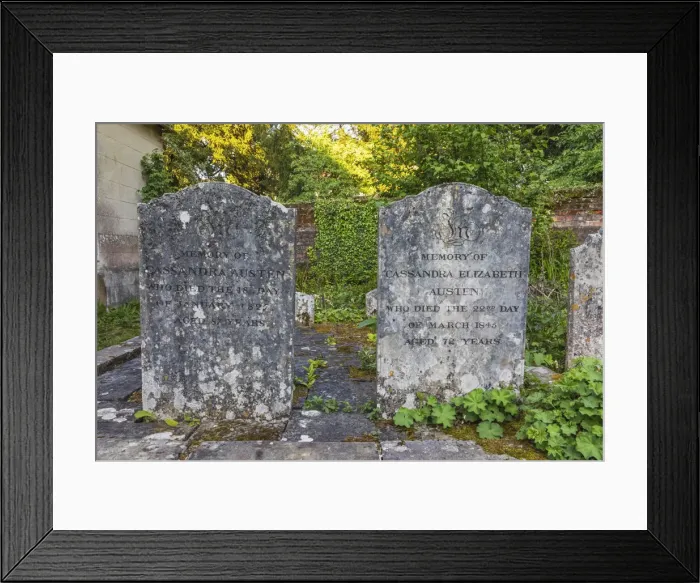 Framed Print : England, Hampshire, Alton, Chawton, Parish Church of St. Nicholas, The Graves of Jane Austens Mother and Sister