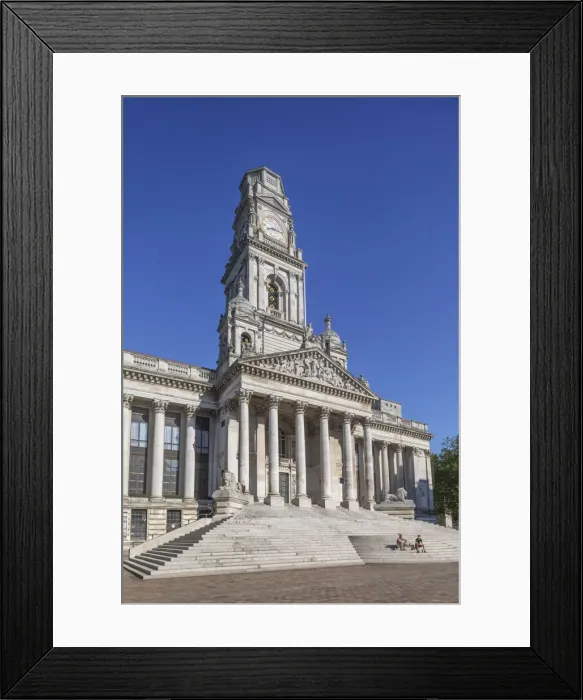 Framed Print : England, Hampshire, Portsmouth, Guildhall Square, Bronze Statue of Charles Dickens by Martin Jennings