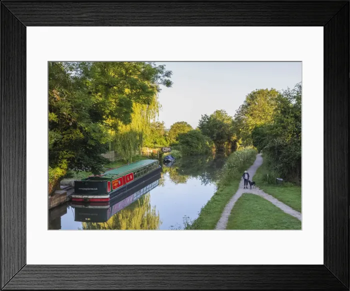 Framed Print : England, Hampshire, Basingstoke, Odiham, Basingstoke Canal and Narrowboat Framed Print : England, Hampshire, Basingstoke, Odiham, Basingstoke Canal and Narrowboat