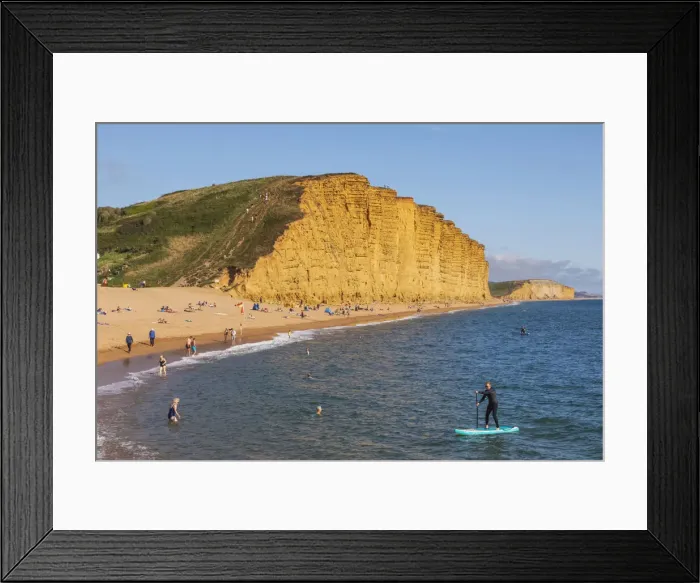 Framed Print : England, Dorset, Bridport, West Bay Beach and Cliffs Framed Print : England, Dorset, Bridport, West Bay Beach and Cliffs
