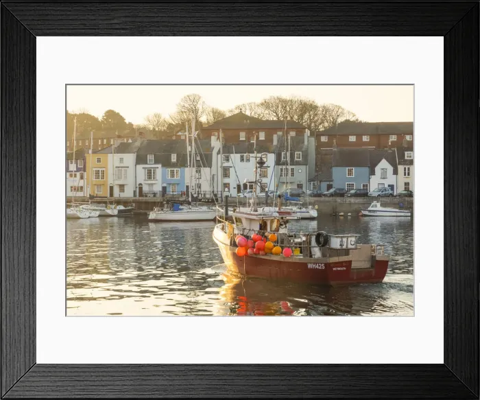 Framed Print : England, Dorset, Weymouth, Weymouth Harbour, Fishing Boat Departing Framed Print : England, Dorset, Weymouth, Weymouth Harbour, Fishing Boat Departing
