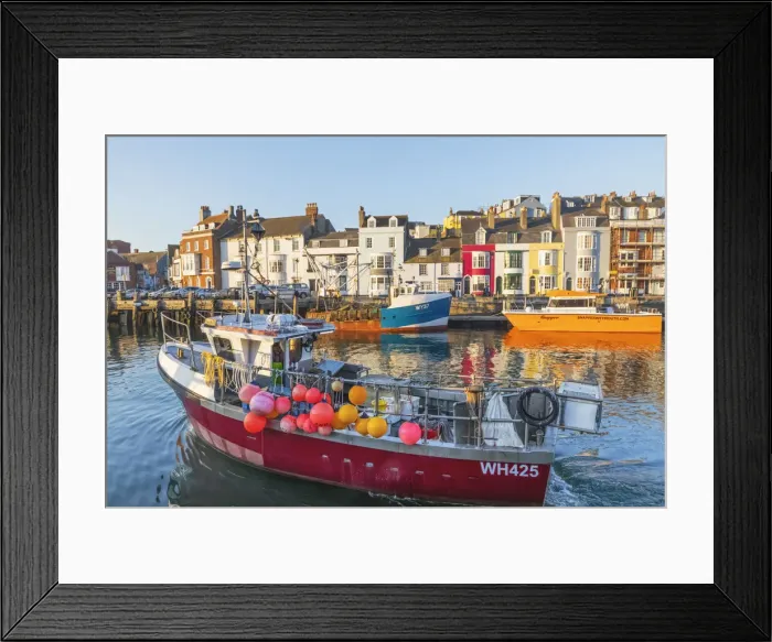 Framed Print : England, Dorset, Weymouth, Weymouth Harbour, Fishing Boat Departing Framed Print : England, Dorset, Weymouth, Weymouth Harbour, Fishing Boat Departing