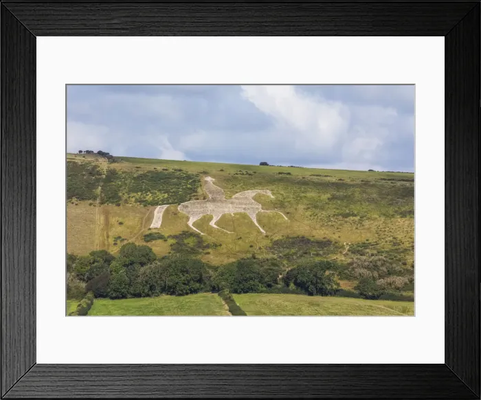 Framed Print : England, Dorset, Weymouth, The Osmington White Horse Created in 1808