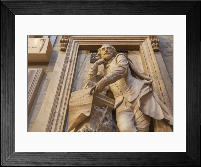 Framed Print : England, London, Westminster Abbey, Poets Corner, William Shakespeare Memorial Statue