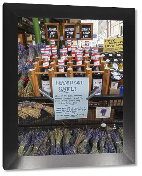 Borough Market, Display of Lavender and Lavender Syrup, Southwark, London, England
