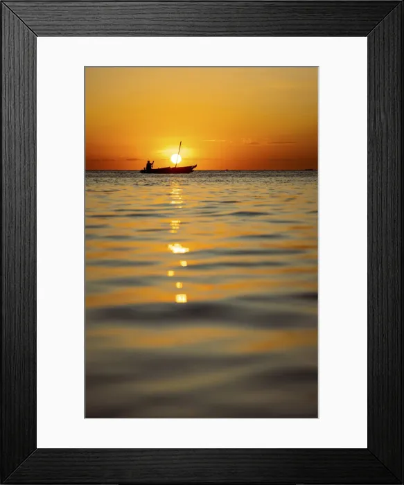 Framed Print : Fisherman returning home on dhow at sunset, , Indian Ocean, Zanzibar, Tanzania Framed Print : Fisherman returning home on dhow at sunset, , Indian Ocean, Zanzibar, Tanzania