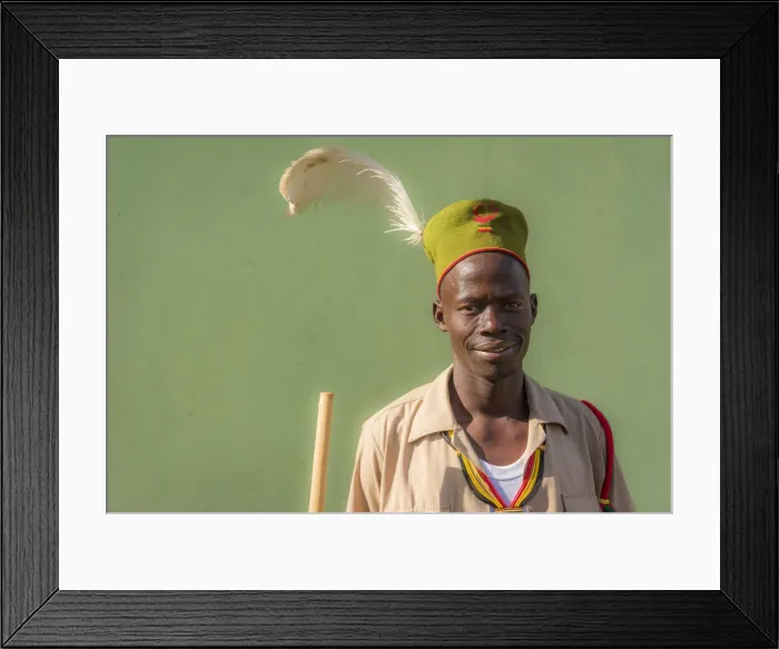 Framed Print : Africa, Uganda, Karamoja. Namalu. A young man during a wedding ceremony traditionally dressed Framed Print : Africa, Uganda, Karamoja. Namalu. A young man during a wedding ceremony traditionally dressed