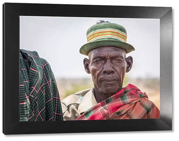 Africa, Uganda, Karamoja. Moroto. Portrait of a man at Nakapelimoru