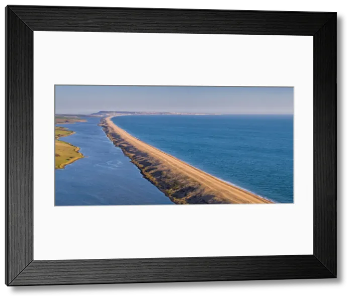Framed Print : UK, England, Dorset, Abbotsbury, Chesil Beach leading to Portland Bill Framed Print : UK, England, Dorset, Abbotsbury, Chesil Beach leading to Portland Bill