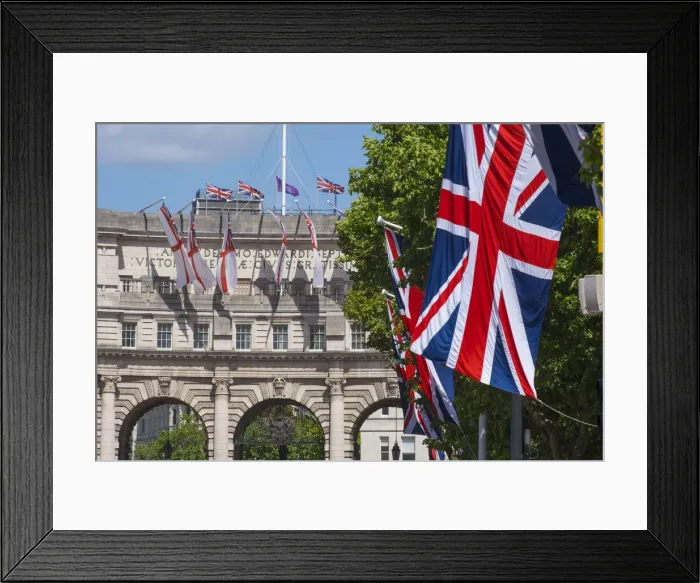 Framed Print : Admiralty Arch & Union Jack flags along The Mall, London, England, UK Framed Print : Admiralty Arch & Union Jack flags along The Mall, London, England, UK