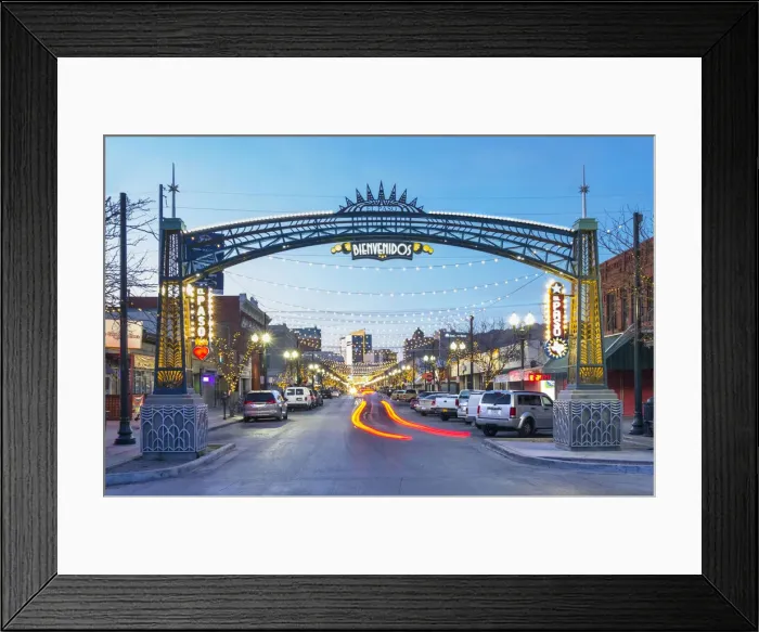 Framed Print : USA, Texas, El Paso, Downtown, Welcoming Archway, Greeting To Visitors From Ciudad Juarez, South El Paso Street Framed Print : USA, Texas, El Paso, Downtown, Welcoming Archway, Greeting To Visitors From Ciudad Juarez, South El Paso Street