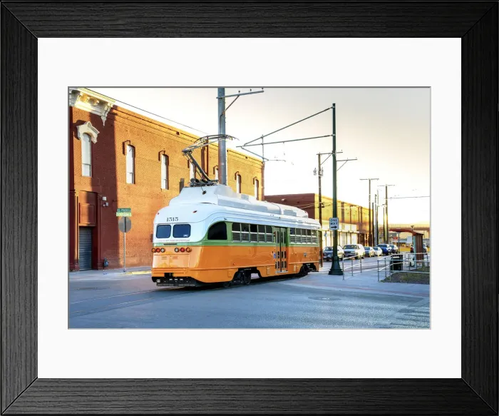Framed Print : USA, Texas, El Paso, Restored Art Deco Streetcar Framed Print : USA, Texas, El Paso, Restored Art Deco Streetcar