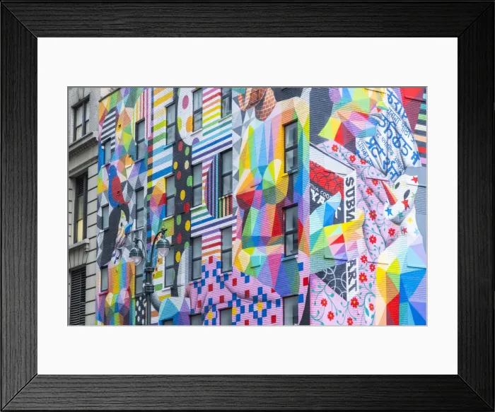Framed Print : Wall mural, Midtown Manhattan, New York City, USA Framed Print : Wall mural, Midtown Manhattan, New York City, USA