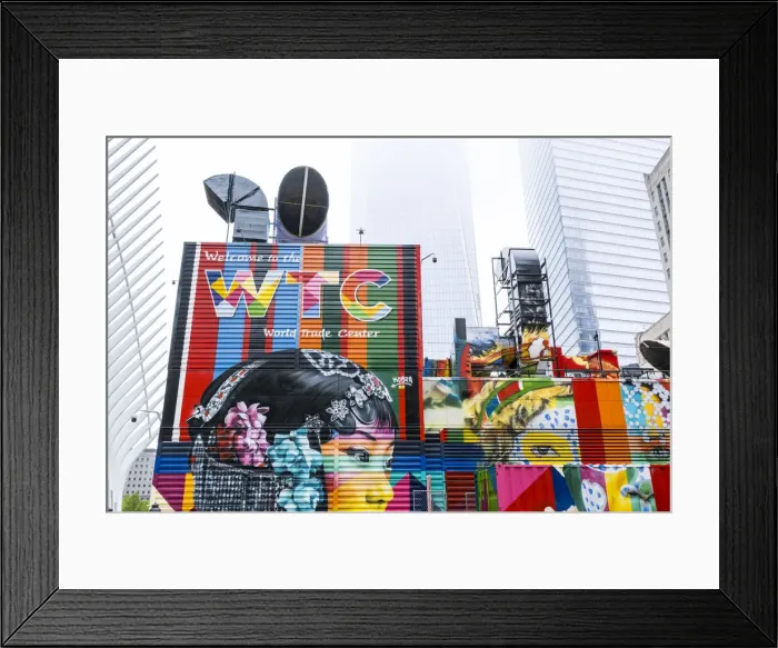 Framed Print : Murals near the World Trade Center, Lower Manhattan, New York City, USA Framed Print : Murals near the World Trade Center, Lower Manhattan, New York City, USA