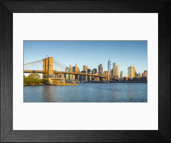 Framed Print : Lower Manhattan & Brooklyn Bridge, New York City, USA Framed Print : Lower Manhattan & Brooklyn Bridge, New York City, USA