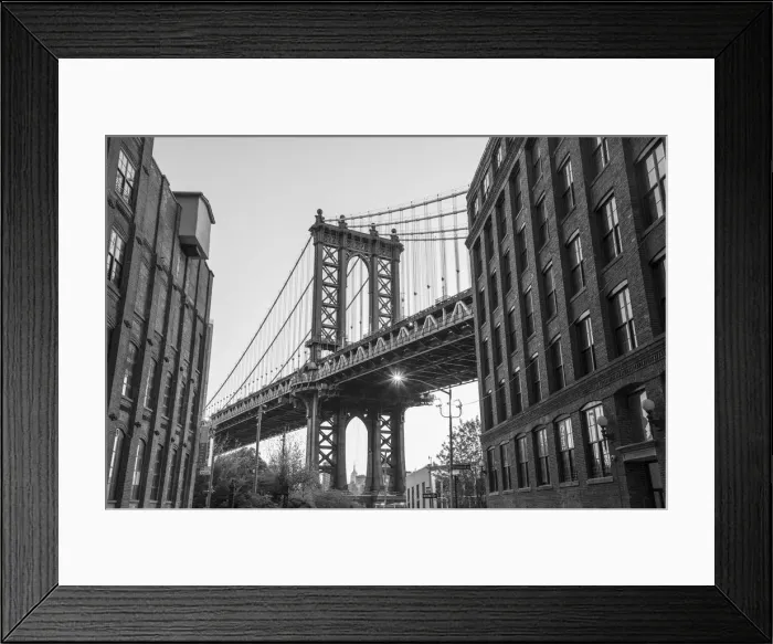 Framed Print : Manhattan Bridge from DUMBO, Brooklyn, New York City, USA Framed Print : Manhattan Bridge from DUMBO, Brooklyn, New York City, USA
