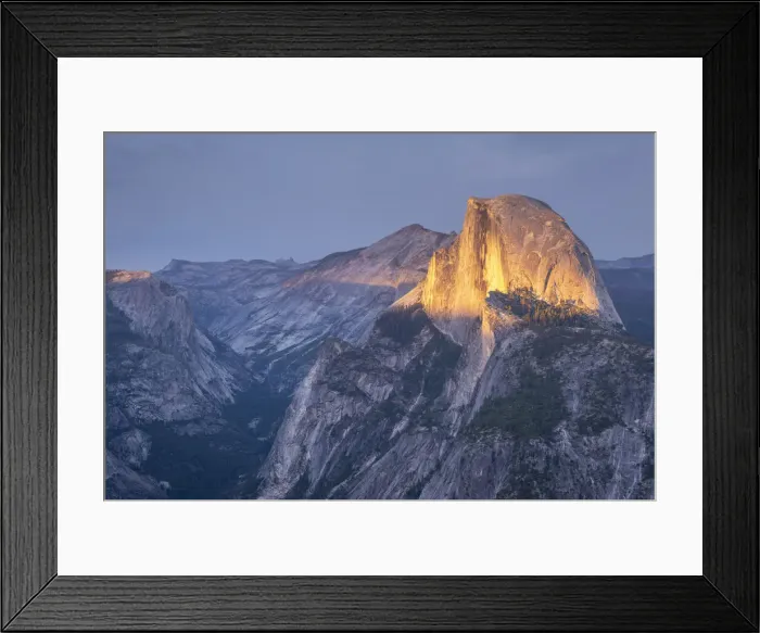 Framed Print : Golden evening sunlight lights up Half Dome above Yosemite Valley, Yosemite National Park, California, USA Framed Print : Golden evening sunlight lights up Half Dome above Yosemite Valley, Yosemite National Park, California, USA