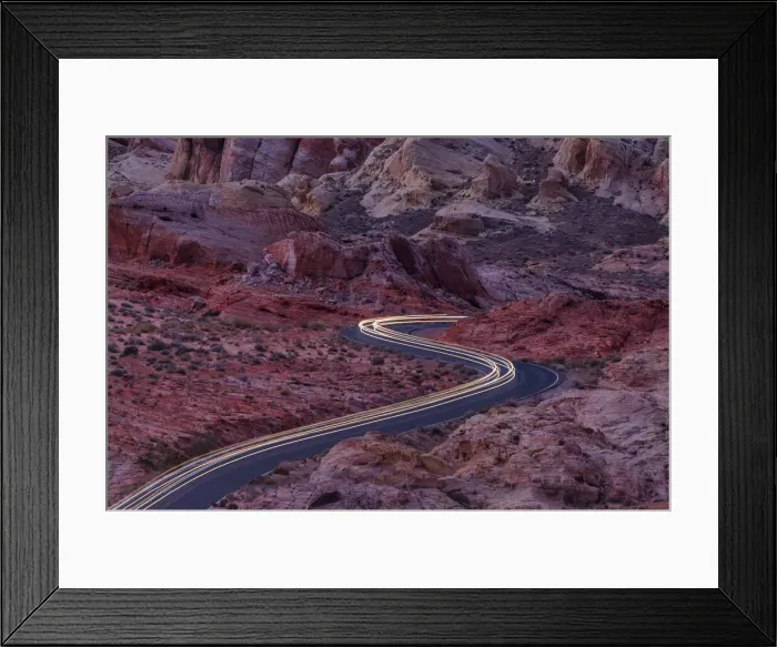 Framed Print : Light Trails though Valley of Fire State Park, Nevada, USA Framed Print : Light Trails though Valley of Fire State Park, Nevada, USA