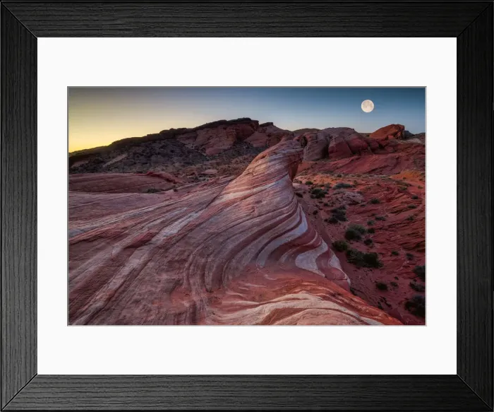 Framed Print : Full Moon over Fire Wave, Valley of Fire State Park, Nevada, USA Framed Print : Full Moon over Fire Wave, Valley of Fire State Park, Nevada, USA