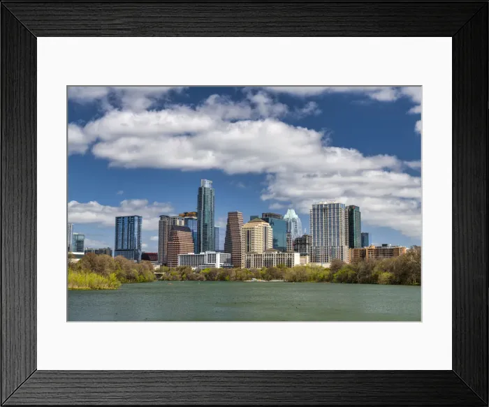 Framed Print : Austin Skyline Along Colorado River, Texas, USA Framed Print : Austin Skyline Along Colorado River, Texas, USA