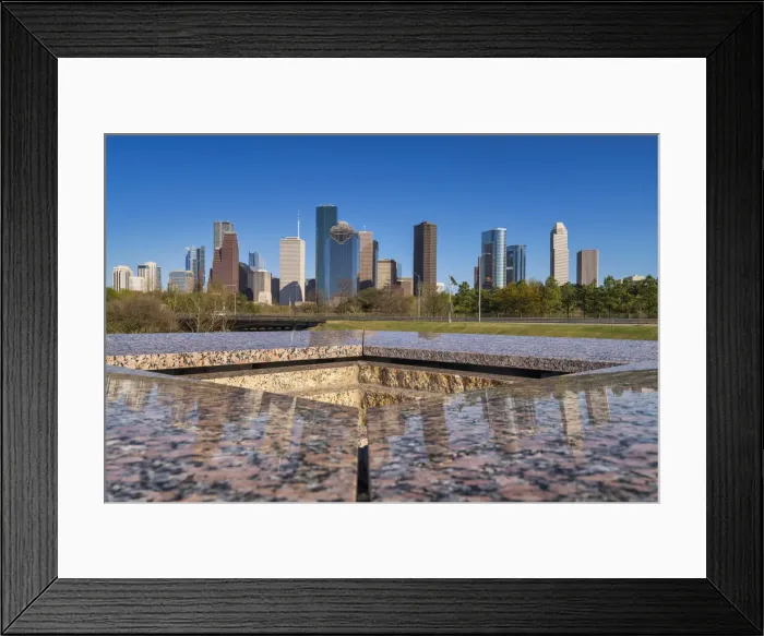 Framed Print : Houston Skyline from Buffalo Bayou Park, Texas, USA Framed Print : Houston Skyline from Buffalo Bayou Park, Texas, USA