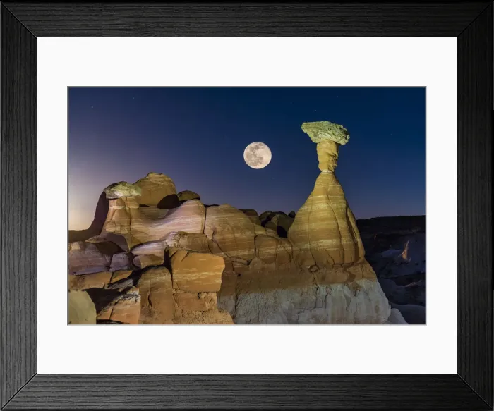 Framed Print : Full Moon over The Toadstools, Paria Rimrocks, Grand Staircase Escalante National Monument, Utah, USA Framed Print : Full Moon over The Toadstools, Paria Rimrocks, Grand Staircase Escalante National Monument, Utah, USA