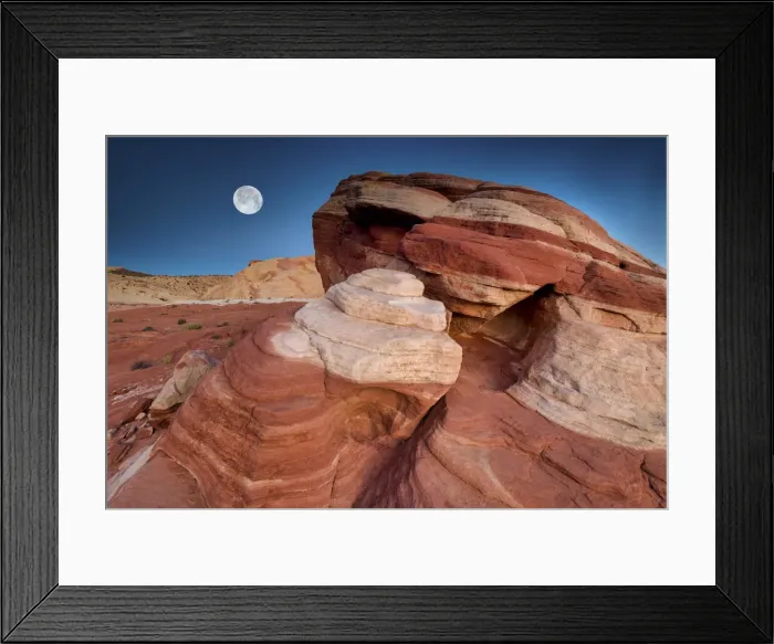 Framed Print : Full Moon over Rock Formations, Valley of Fire State Park, Nevada, USA Framed Print : Full Moon over Rock Formations, Valley of Fire State Park, Nevada, USA