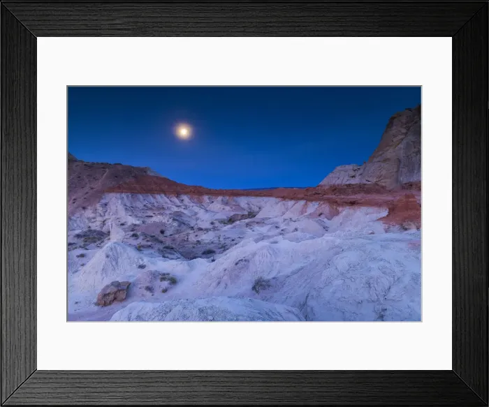 Framed Print : Full Moon Setting over Paria Rimrocks, Grand Staircase Escalante National Monument, Utah, USA