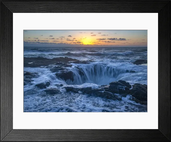 Framed Print : USA, Oregon Coast, Oregon, Lincoln County, Yachats, Cape Perpetua Scenic Area, Thors Well Framed Print : USA, Oregon Coast, Oregon, Lincoln County, Yachats, Cape Perpetua Scenic Area, Thors Well