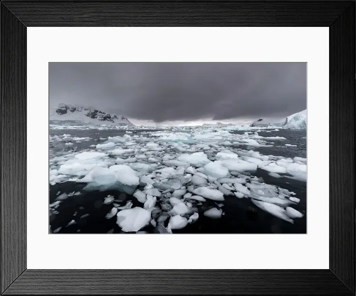 Framed Print : Ice floating in Wilhelmina Bay, Antarctica Framed Print : Ice floating in Wilhelmina Bay, Antarctica