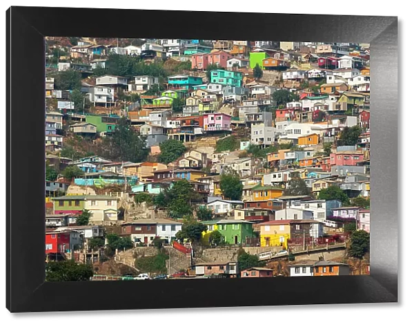 Colorful houses, Valparaiso, Valparaiso Province, Valparaiso Region, Chile