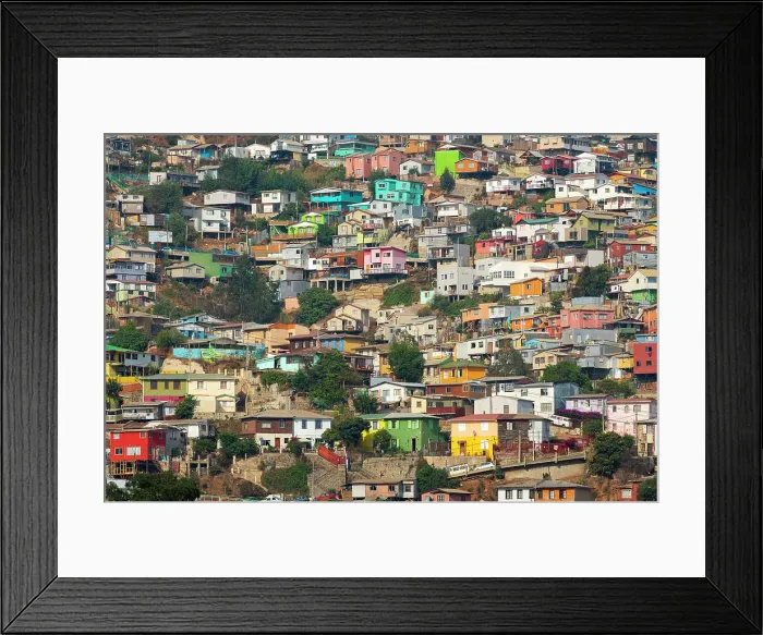 Framed Print : Colorful houses, Valparaiso, Valparaiso Province, Valparaiso Region, Chile Framed Print : Colorful houses, Valparaiso, Valparaiso Province, Valparaiso Region, Chile