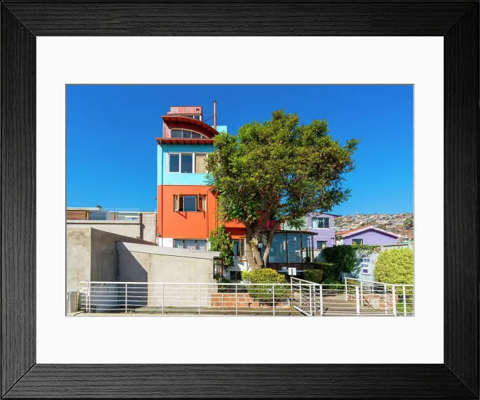 Framed Print : La Sebastiana Museo de Pablo Neruda in Valparaiso on sunny day, Valparaiso Province, Valparaiso Region, Chile
