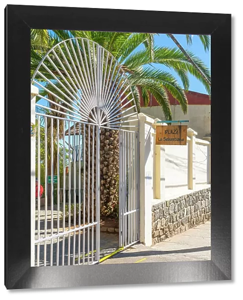 Entrance gate to La Sebastiana Museo de Pablo Neruda on sunny day, Valparaiso, Valparaiso Province, Valparaiso Region, Chile