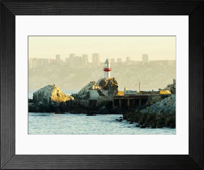 Framed Print : Punta Condell lighthouse at sunrise, Punta Gruesa, Valparaiso, Valparaiso Province, Valparaiso Region, Chile Framed Print : Punta Condell lighthouse at sunrise, Punta Gruesa, Valparaiso, Valparaiso Province, Valparaiso Region, Chile
