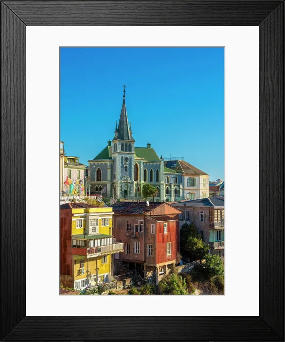 Framed Print : Colorful houses and Lutheran Church of the Holy Cross, Cerro Concepcion, UNESCO, Valparaiso, Valparaiso Province, Valparaiso Region, Chile Framed Print : Colorful houses and Lutheran Church of the Holy Cross, Cerro Concepcion, UNESCO, Valparaiso, Valparaiso Province, Valparaiso Region, Chile