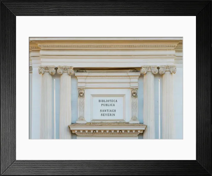 Framed Print : Detail shot of facade at Santiago Severin public library, Valparaiso, Valparaiso Province, Valparaiso Region, Chile