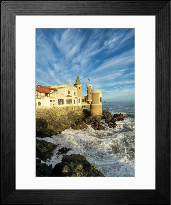 Framed Print : Waves crashing on rocks by Castillo Wullf, Vina del Mar, Valparaiso Province, Valparaiso Region, Chile Framed Print : Waves crashing on rocks by Castillo Wullf, Vina del Mar, Valparaiso Province, Valparaiso Region, Chile