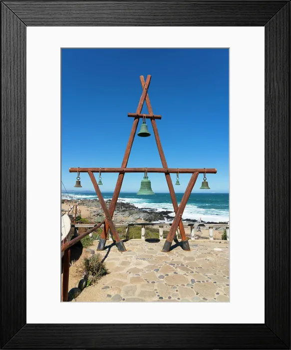 Framed Print : Wooden construction with bells at Pablo Neruda Museum, Isla Negra, El Quisco, San Antonio Province, Valparaiso Region, Chile Framed Print : Wooden construction with bells at Pablo Neruda Museum, Isla Negra, El Quisco, San Antonio Province, Valparaiso Region, Chile