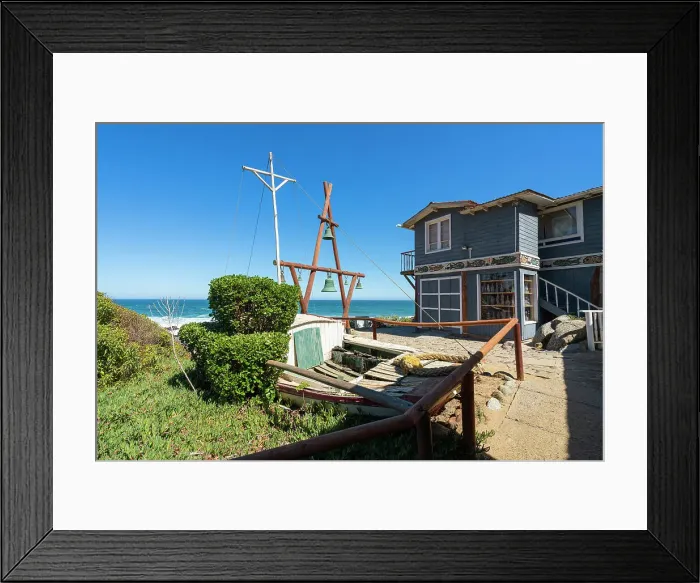 Framed Print : Old wooden boat in front of house of Pablo Neruda, Pablo Neruda Museum, Isla Negra, El Quisco, San Antonio Province, Valparaiso Region, Chile Framed Print : Old wooden boat in front of house of Pablo Neruda, Pablo Neruda Museum, Isla Negra, El Quisco, San Antonio Province, Valparaiso Region, Chile