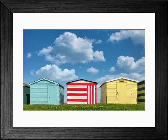 Framed Print : Beach Huts, Dovercourt, Essex, England