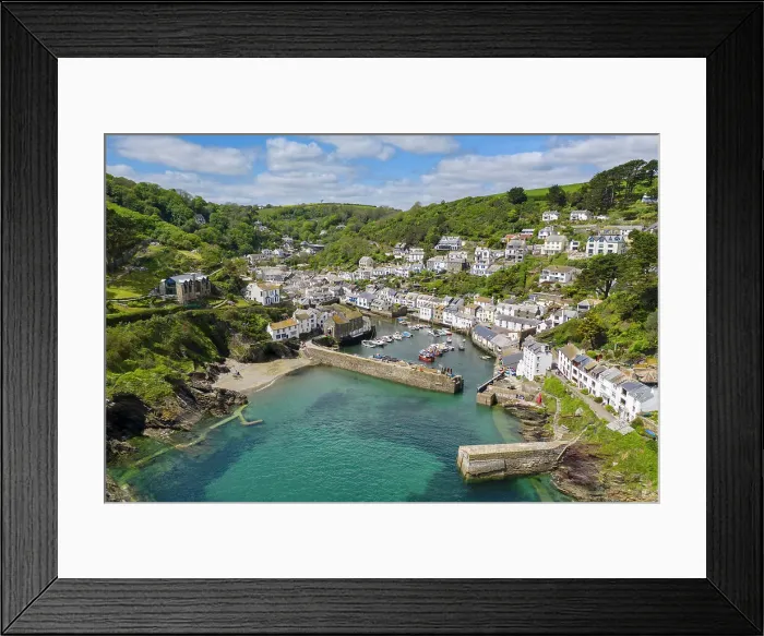 Framed Print : Aerial view of the picturesque Cornish harbour fishing village Polperro, Cornwall, England. Spring (May) 2022 Framed Print : Aerial view of the picturesque Cornish harbour fishing village Polperro, Cornwall, England. Spring (May) 2022