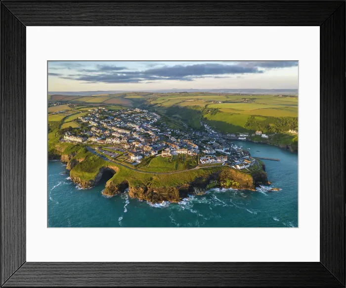 Framed Print : Aerial view of Port Isaac at dawn, Cornwall, England. Spring (June) 2022 Framed Print : Aerial view of Port Isaac at dawn, Cornwall, England. Spring (June) 2022