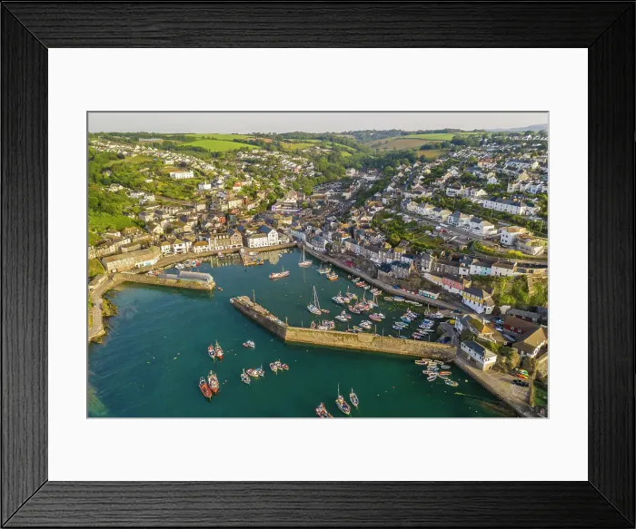 Framed Print : Aerial view of Mevagissey harbour on the south coast of Cornwall, England. Spring (June) 2022 Framed Print : Aerial view of Mevagissey harbour on the south coast of Cornwall, England. Spring (June) 2022
