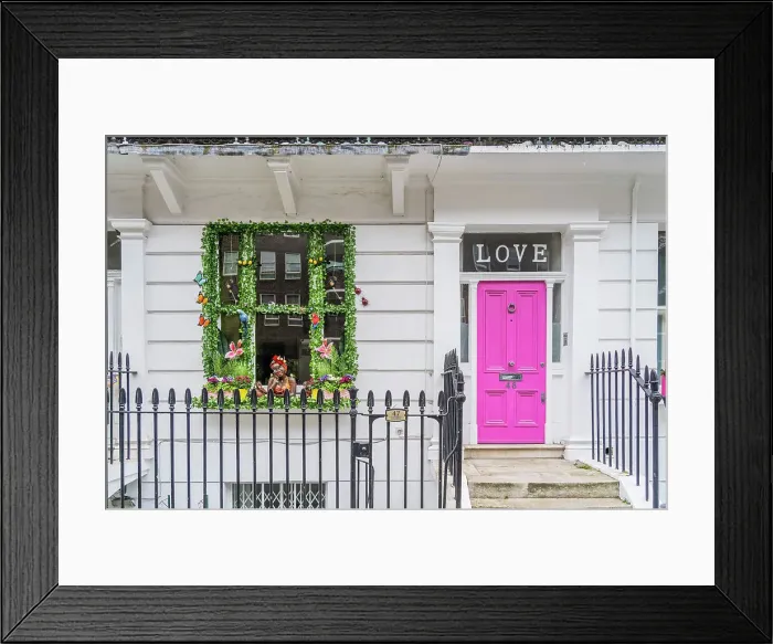 Framed Print : Love door Facade, Chelsea, London, England, UK Framed Print : Love door Facade, Chelsea, London, England, UK