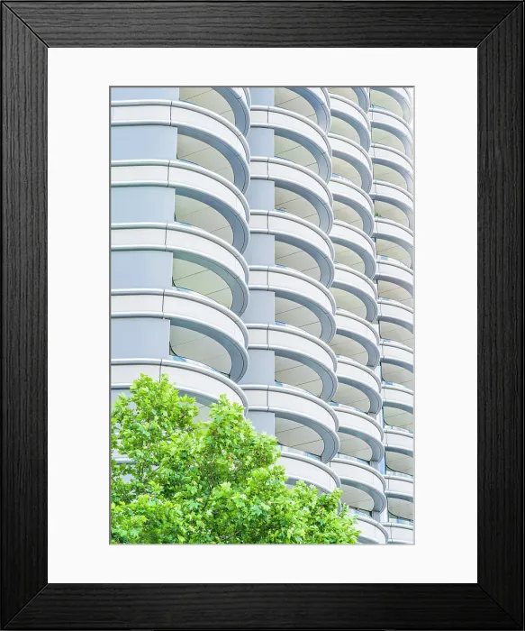 Framed Print : Balconies, Corniche Building, Albert Embankment, London, England, UK Framed Print : Balconies, Corniche Building, Albert Embankment, London, England, UK