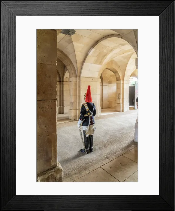 Framed Print : Queens Guard at Horse Guards parade, London, England, UK Framed Print : Queens Guard at Horse Guards parade, London, England, UK