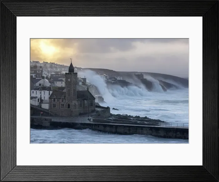 Framed Print : Porthleven during Storm Eunice on 18th February 2022, Cornwall, England, UK Framed Print : Porthleven during Storm Eunice on 18th February 2022, Cornwall, England, UK