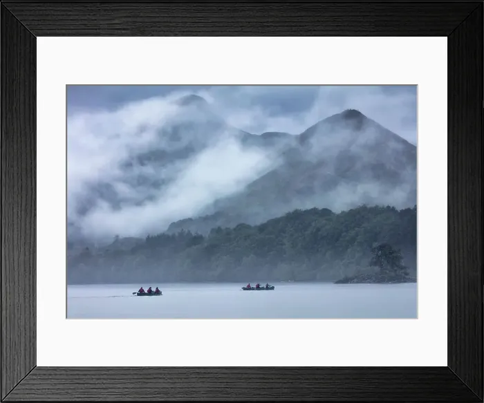 Framed Print : Kayakers on Derwent Water, Lake District National Park, Cumbria, England, UK Framed Print : Kayakers on Derwent Water, Lake District National Park, Cumbria, England, UK