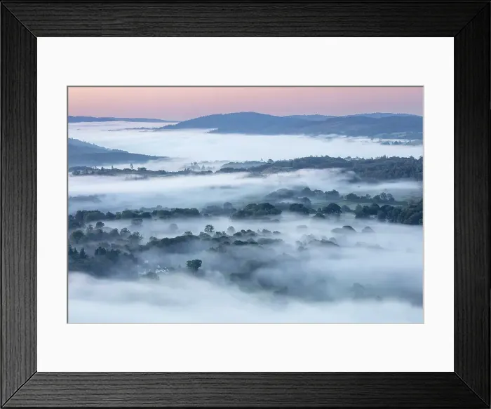 Framed Print : Misty View from Loughrigg Fell, Lake District National Park, Cumbria, England, UK Framed Print : Misty View from Loughrigg Fell, Lake District National Park, Cumbria, England, UK